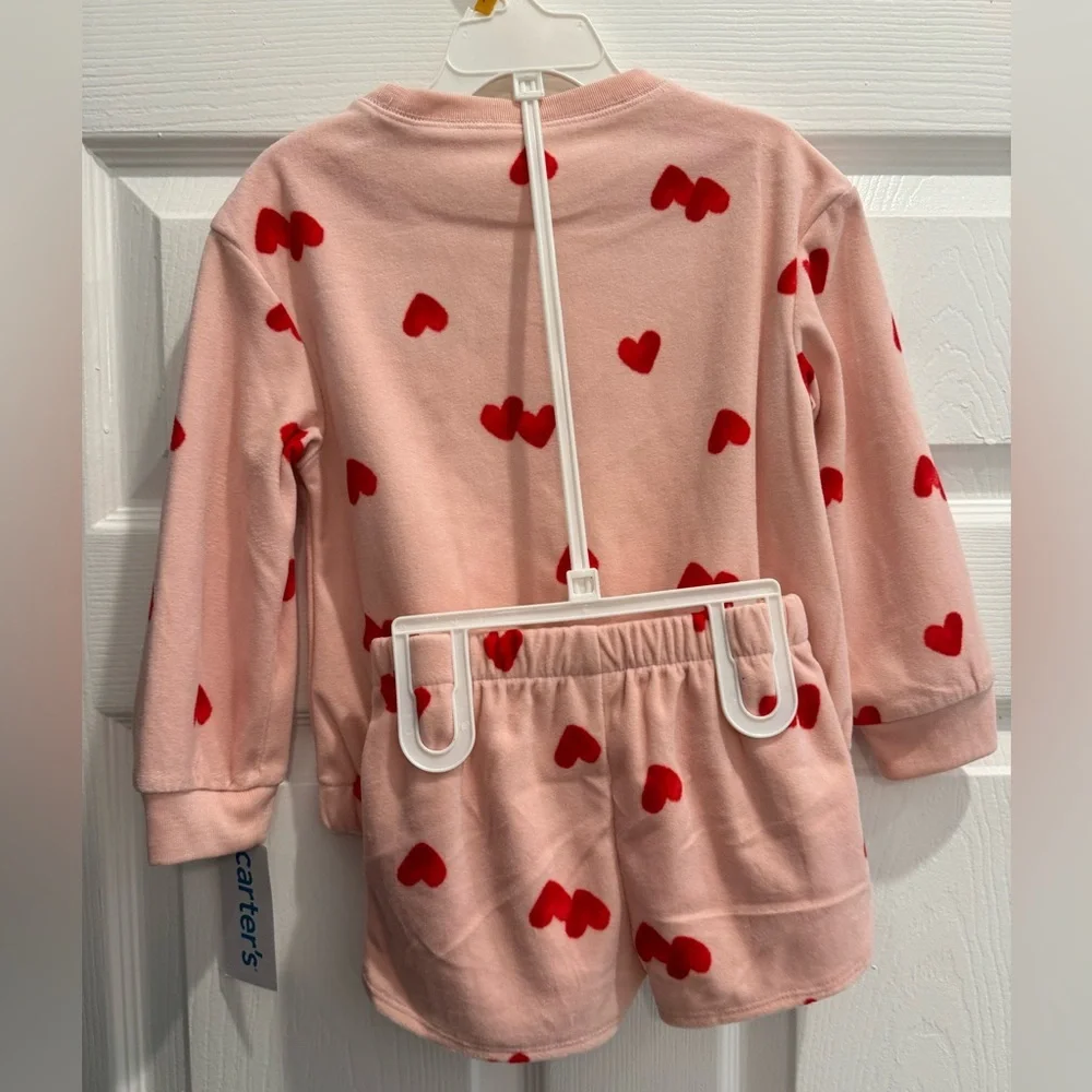 ❤️ Carter’s Valentine Pink Red Heart 2 Piece outfit - Picture 3 of 6